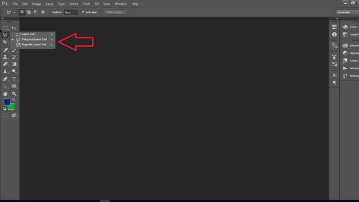 Nhóm công cụ Lasso Tool
